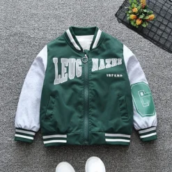 Boys 3D Letter Coat Outerwear Long Sleeve Spring Fall Streetwear Sport Basic Kids 4-12 Years Vacation Sport Daily Regular Fit