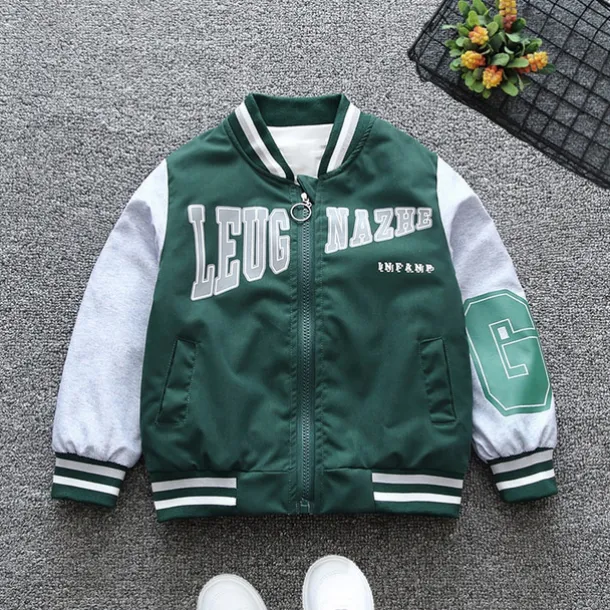 Boys 3D Letter Coat Outerwear Long Sleeve Spring Fall Streetwear Sport Basic Kids 4-12 Years Vacation Sport Daily Regular Fit