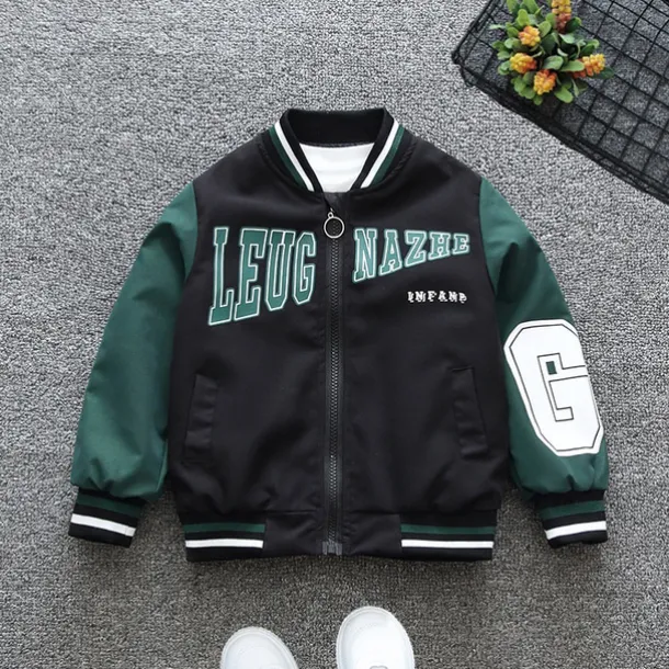 Boys 3D Letter Coat Outerwear Long Sleeve Spring Fall Streetwear Sport Basic Kids 4-12 Years Vacation Sport Daily Regular Fit