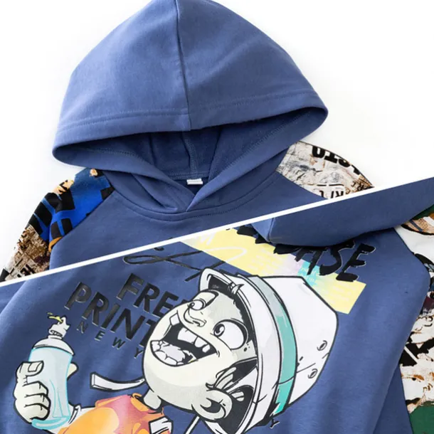 Boys' 3D Letter Hoodie & Sweatpants Set Tracksuits Long Sleeve Fall Cool Street Style Kids 5-13 Years Outdoor Loose Fit