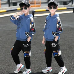 Boys' 3D Letter Hoodie & Sweatpants Set Tracksuits Long Sleeve Fall Cool Street Style Kids 5-13 Years Outdoor Loose Fit