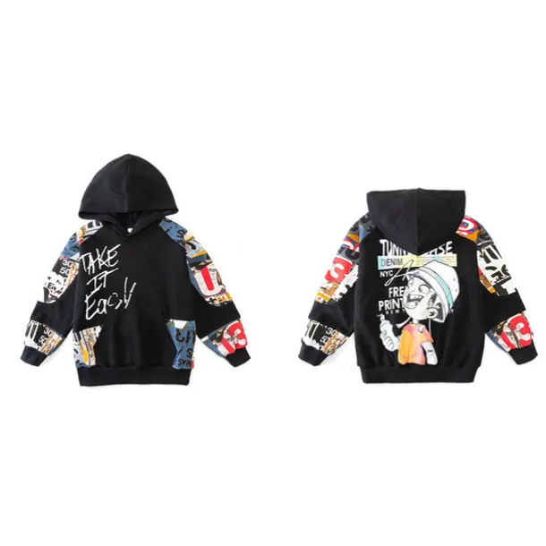 Boys' 3D Letter Hoodie & Sweatpants Set Tracksuits Long Sleeve Fall Cool Street Style Kids 5-13 Years Outdoor Loose Fit
