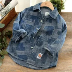 Boys' 3D Plaid Coat Outerwear Long Sleeve Spring Fall Streetwear Sport Basic Kids 4-12 Years Vacation Sport Daily Regular Fit