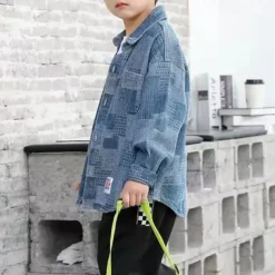 Boys' 3D Plaid Coat Outerwear Long Sleeve Spring Fall Streetwear Sport Basic Kids 4-12 Years Vacation Sport Daily Regular Fit