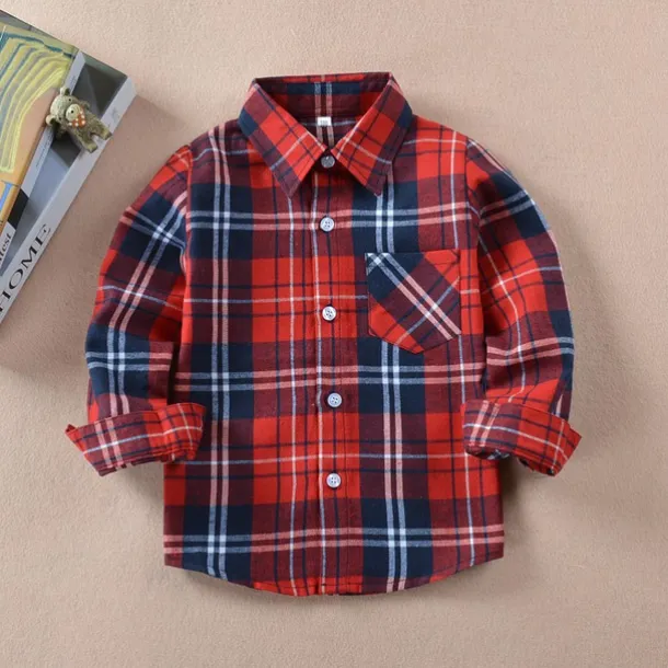 Boys 3D Plaid Shirts Long Sleeve Fall Fashion Casual Kids 3-12 Years School Going out Casual Daily Regular Fit