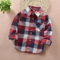 Boys 3D Plaid Shirts Long Sleeve Fall Fashion Casual Kids 3-12 Years School Going out Casual Daily Regular Fit