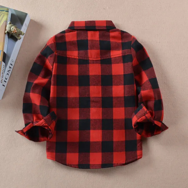 Boys 3D Plaid Shirts Long Sleeve Fall Fashion Casual Kids 3-12 Years School Going out Casual Daily Regular Fit