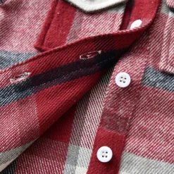 Boys 3D Plaid Shirts Long Sleeve Fall Winter Fashion Basic Kids 4-12 Years Lapel Outdoor Casual Daily Regular Fit