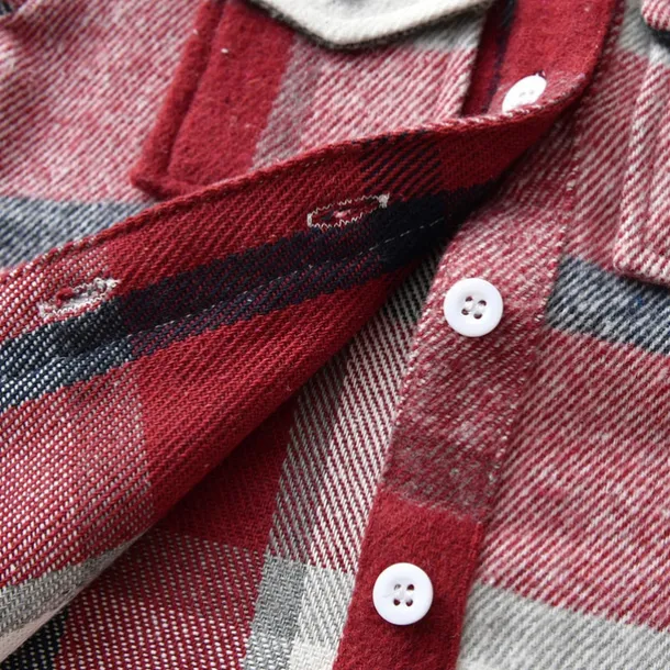 Boys 3D Plaid Shirts Long Sleeve Fall Winter Fashion Basic Kids 4-12 Years Lapel Outdoor Casual Daily Regular Fit