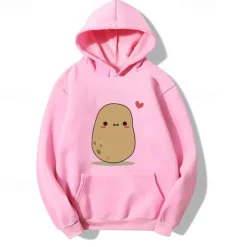 Boys 3D Potato Hoodie Long Sleeve 3D Print Fall Winter Fashion Cute Kids 3-13 Years Outdoor Daily Regular Fit