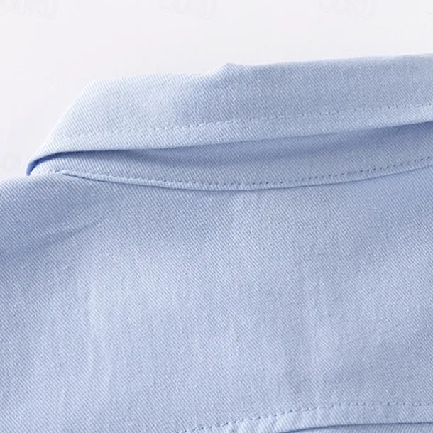 Boys 3D Solid Color Shirts Long Sleeve Summer Spring Fashion Basic Little Kids(4-7ys) 4-7 Years Lapel Outdoor Casual Daily Regular Fit