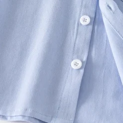 Boys 3D Solid Color Shirts Long Sleeve Summer Spring Fashion Basic Little Kids(4-7ys) 4-7 Years Lapel Outdoor Casual Daily Regular Fit