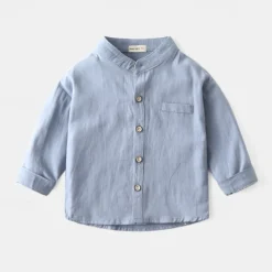 Boys 3D Solid Color Shirts Long Sleeve Summer Spring Fashion Basic Little Kids(4-7ys) 4-7 Years Shirt collar Outdoor Casual Daily Regular Fit