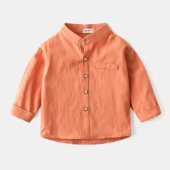 Boys 3D Solid Color Shirts Long Sleeve Summer Spring Fashion Basic Little Kids(4-7ys) 4-7 Years Shirt collar Outdoor Casual Daily Regular Fit