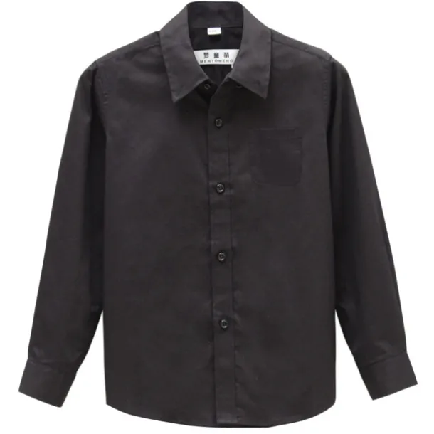 Boys 3D Solid Color Shirts Long Sleeve Spring Fall Fashion Cool Kids 3-13 Years Formal Indoor Regular Fit