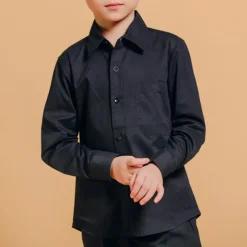 Boys 3D Solid Color Shirts Long Sleeve Spring Fall Fashion Cool Kids 3-13 Years Formal Indoor Regular Fit
