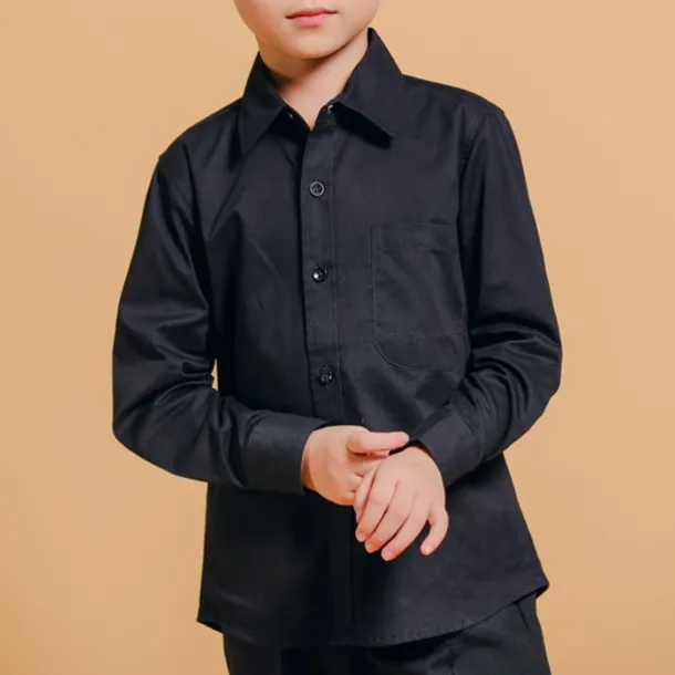Boys 3D Solid Color Shirts Long Sleeve Spring Fall Fashion Cool Kids 3-13 Years Formal Indoor Regular Fit