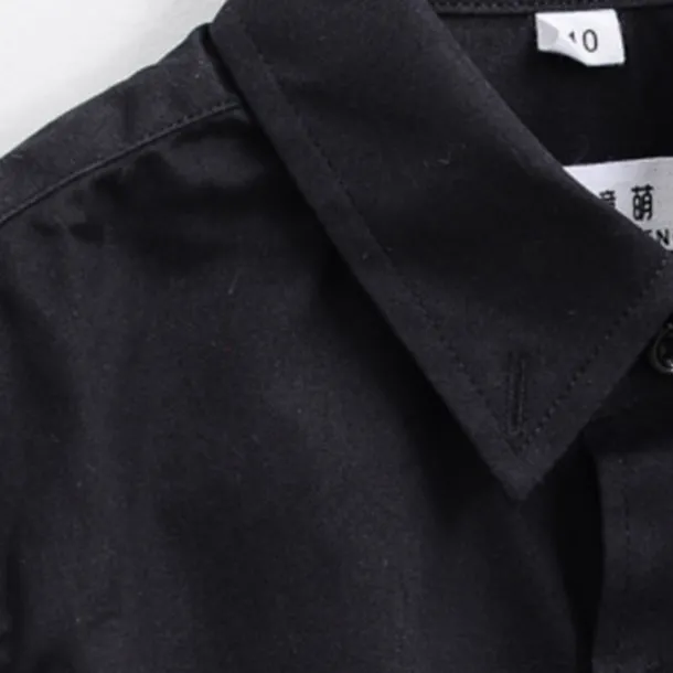 Boys 3D Solid Color Shirts Long Sleeve Spring Fall Fashion Cool Kids 3-13 Years Formal Indoor Regular Fit