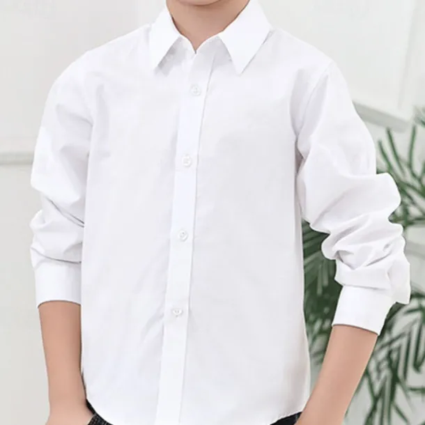 Boys 3D Solid Color Shirts Long Sleeve Summer Spring Active Basic Kids 3-13 Years Outdoor Daily Regular Fit