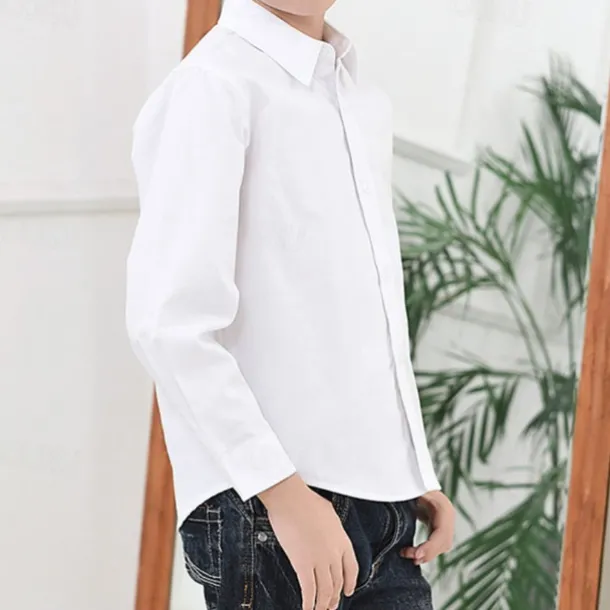 Boys 3D Solid Color Shirts Long Sleeve Summer Spring Active Basic Kids 3-13 Years Outdoor Daily Regular Fit