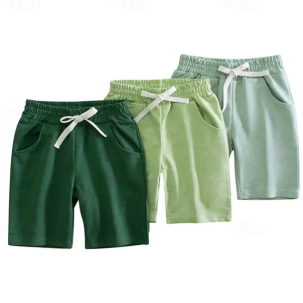 Boys 3D Solid Color Shorts Summer Active Basic Kids 4 years+ Outdoor Sport Casual Regular Fit