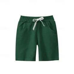 Boys 3D Solid Color Shorts Summer Active Basic Kids 4 years+ Outdoor Sport Casual Regular Fit