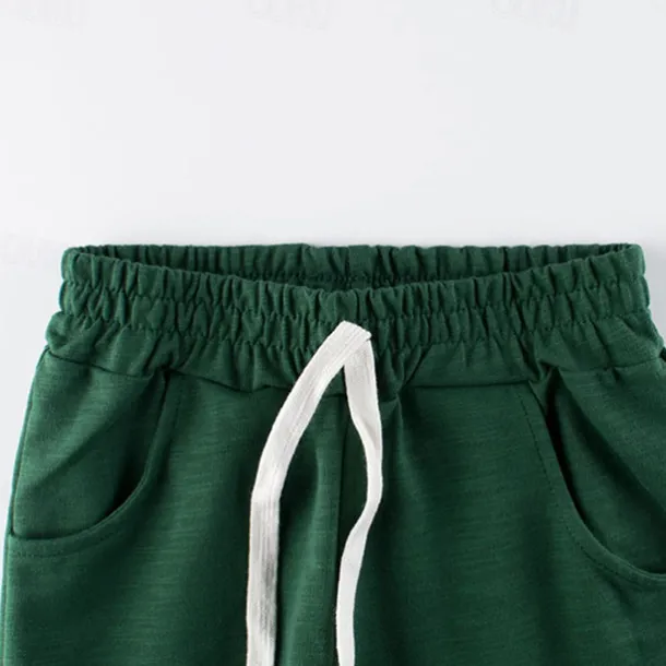 Boys 3D Solid Color Shorts Summer Active Basic Kids 4 years+ Outdoor Sport Casual Regular Fit