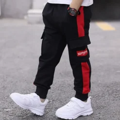 Boys 3D Striped Pants Fall Winter Active Kids 3-12 Years Casual Daily