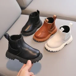 Boys Girls' Boots Daily PU Little Kids(4-7ys) Toddler(2-4ys) Daily Black White Brown Summer Spring Fall