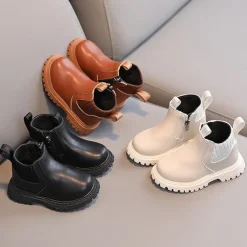 Boys Girls' Boots Daily PU Little Kids(4-7ys) Toddler(2-4ys) Daily Black White Brown Summer Spring Fall