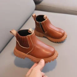 Boys Girls' Boots Daily PU Little Kids(4-7ys) Toddler(2-4ys) Daily Black White Brown Summer Spring Fall