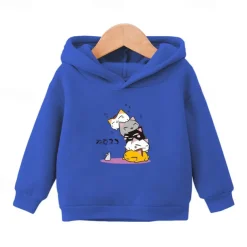 Boys Girls' 3D Cartoon Cat Hoodie Long Sleeve Fall Winter Fashion Basic Kids 4-7 Years Hooded Outdoor Casual Daily Regular Fit