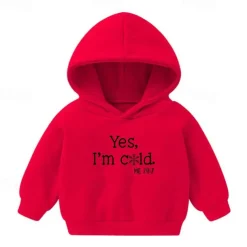 Boys Girls' 3D Letter Hoodie Long Sleeve Fall Winter Fashion Basic Kids 4-7 Years Hooded Outdoor Casual Daily Regular Fit