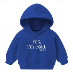 Boys Girls' 3D Letter Hoodie Long Sleeve Fall Winter Fashion Basic Kids 4-7 Years Hooded Outdoor Casual Daily Regular Fit