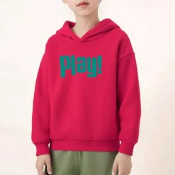 Boys Girls' 3D Letter Hoodie Long Sleeve Fall Winter Fashion Basic Kids 4-7 Years Hooded Outdoor Casual Daily Regular Fit