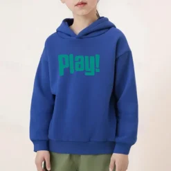 Boys Girls' 3D Letter Hoodie Long Sleeve Fall Winter Fashion Basic Kids 4-7 Years Hooded Outdoor Casual Daily Regular Fit