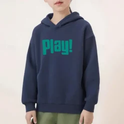 Boys Girls' 3D Letter Hoodie Long Sleeve Fall Winter Fashion Basic Kids 4-7 Years Hooded Outdoor Casual Daily Regular Fit