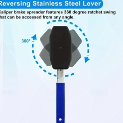 Brake Caliper Press Tool, Brake Piston Spreader, 360 Degree Ratchet Swing Wrench With 2Pcs Steel Plates For Car Ratcheting, Single Twin Quad Piston Calipers Brake Pads Replacement