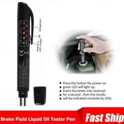 Brake Fluid Liquid Tester Auto Brake Diagnostic Testing Tool Hydraulic Fluid Liquid Oil Moisture Analyzer With 5 LED Indicators Brake Testing Tool