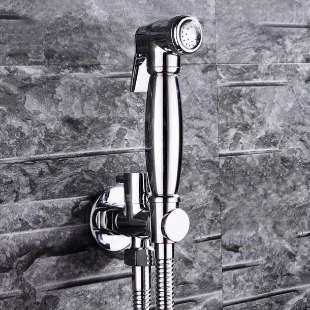 Brass Bathroom Sink Faucet,Single Handle One Hole Self-Cleaning Handheld bidet Sprayer with Cold Water Only