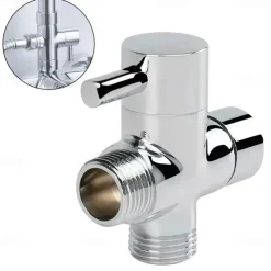 Brass Diverter Valve 3 Way Water Separator Shower Tee Adapter Adjustable Shower Head Diverter Valve Bathroom Accessories
