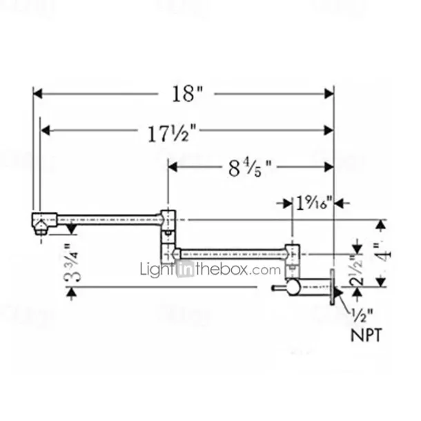 Brass Kitchen Faucet, Wall Mounted Pot Filler Single Handle One Hole Nickel Brushed Rotatable and Pre Rinse Kitchen Taps with Cold Water Only