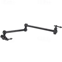 Brass Kitchen Faucet，Two Handles One Hole Antique Copper Pot Filler Wall Mounted Foldable Widespread Kitchen Taps