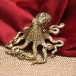 Brass Octopus Tea Pet - Solid, Creative Design for Prosperity & Wealth Attraction, Pure Copper Tea Ceremony Accessory