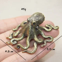 Brass Octopus Tea Pet - Solid, Creative Design for Prosperity & Wealth Attraction, Pure Copper Tea Ceremony Accessory
