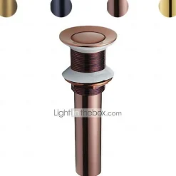 Brass Pop Up Sink Drain Stopper with Overflow Bathroom Faucet Vessel Vanity Sink Drainer