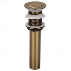 Brass Pop Up Sink Drain Stopper with Overflow Bathroom Faucet Vessel Vanity Sink Drainer