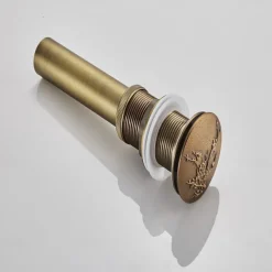 Brass Pop Up Sink Drain Stopper with Overflow Bathroom Faucet Vessel Vanity Sink Drainer