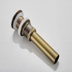 Brass Pop Up Sink Drain Stopper with Overflow Bathroom Faucet Vessel Vanity Sink Drainer