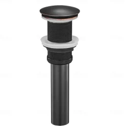 Brass Pop Up Sink Drain Stopper with Overflow Bathroom Faucet Vessel Vanity Sink Drainer